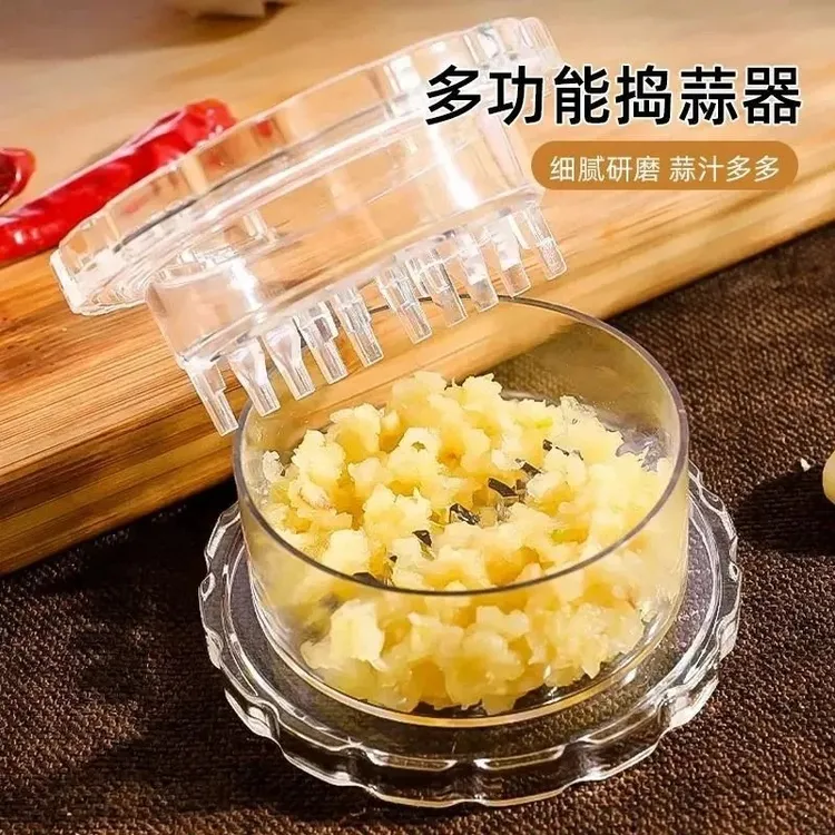 创意家用旋转捻蒜盒蒜泥器手动挤蒜器创意厨房工具厨房用品小工具