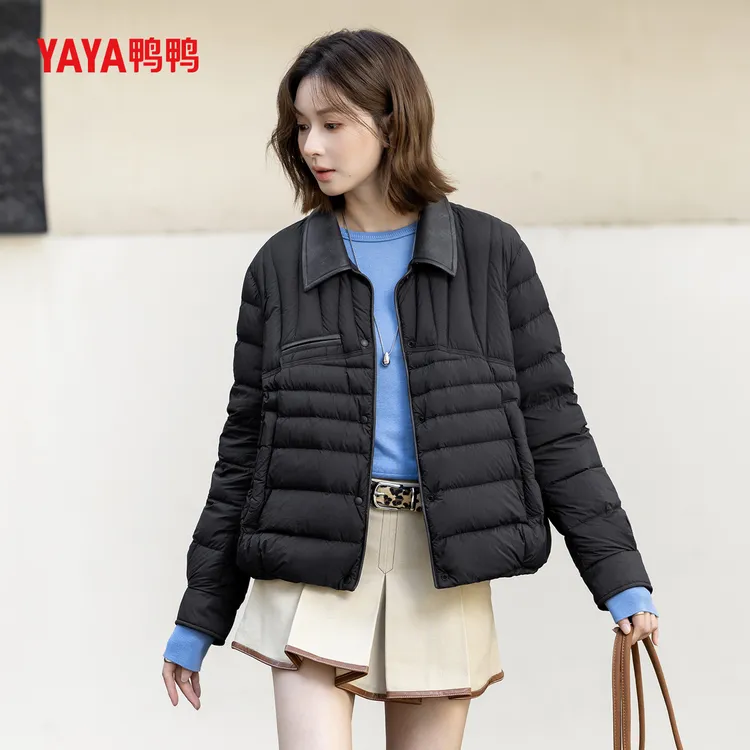 羽绒服女款爆款2025新款正品新国标90绒女士polo领网红款外套