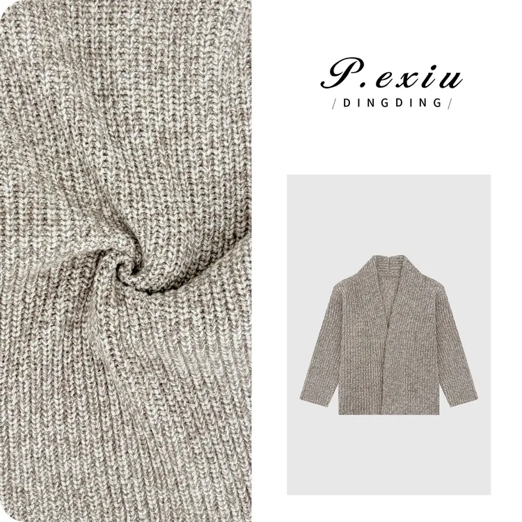 羊毛粗针厚实质感系带休闲V领长袖针织开衫L2760