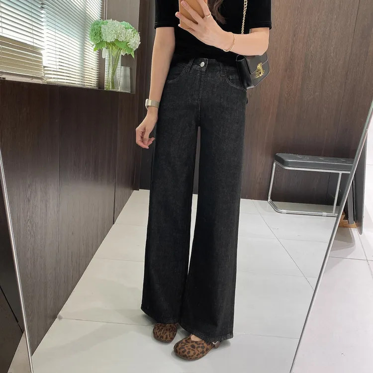 IMFLY金小金自制女装 牛仔裤DYK2819早秋经典休闲直筒牛仔裤子