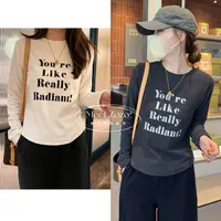 MEET ZOZO【双面绒字母T】秋冬韩系百搭显瘦字母弹力T恤1511152