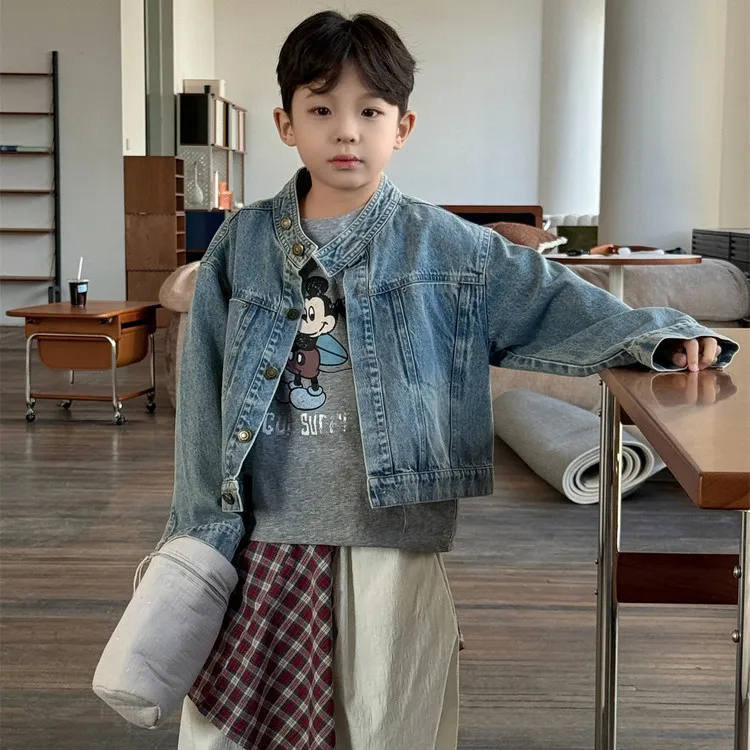 儿童牛仔外套韩版春秋款男童中大童女童2025春季新款休闲上衣潮酷
