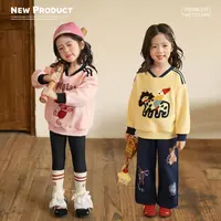 小O宝Okids童装 宝宝2025秋款卡通撞色落肩 V 领卫衣 OP594030A