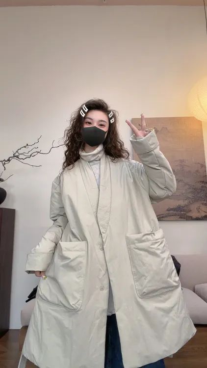 museguhui/木色古汇2586#长袖保暖秋冬单排扣气质纯色羽绒服