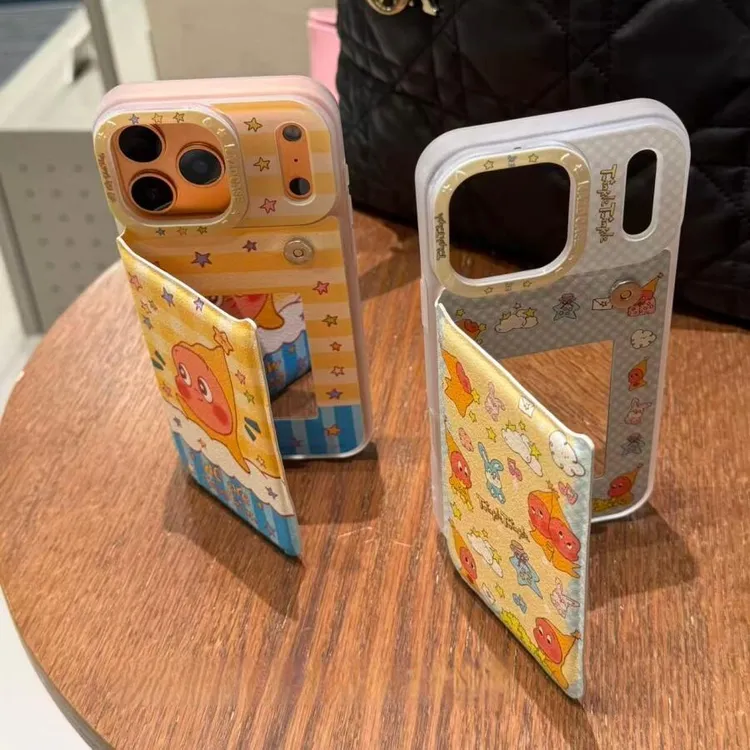 创意翻盖镜面星星人适用于苹果17pro/16promax手机壳15保护套14