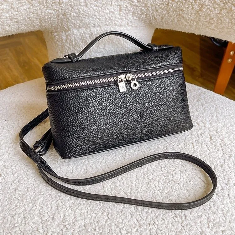 19饭盒包-TG头层头皮-单肩斜挎手拎包百搭荔枝纹简约休闲包