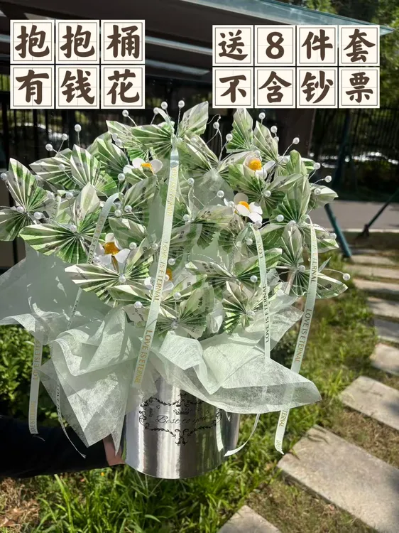 抱抱桶蝴蝶有钱花束DIY材料包情人节生日礼物送亲友