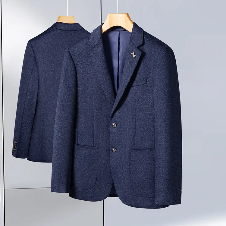 100%绵羊毛秋冬季中厚款单西外套毛呢商务休闲西装中青年韩版
