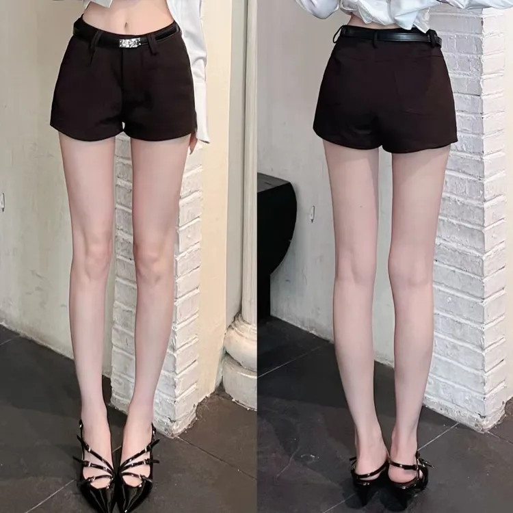 《长腿腿精》高智腿精显瘦简约百搭西装短裤（带腰带）