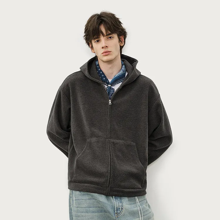 714street针织外套男2025秋冬毛衣开衫美式复古连帽卫衣521308