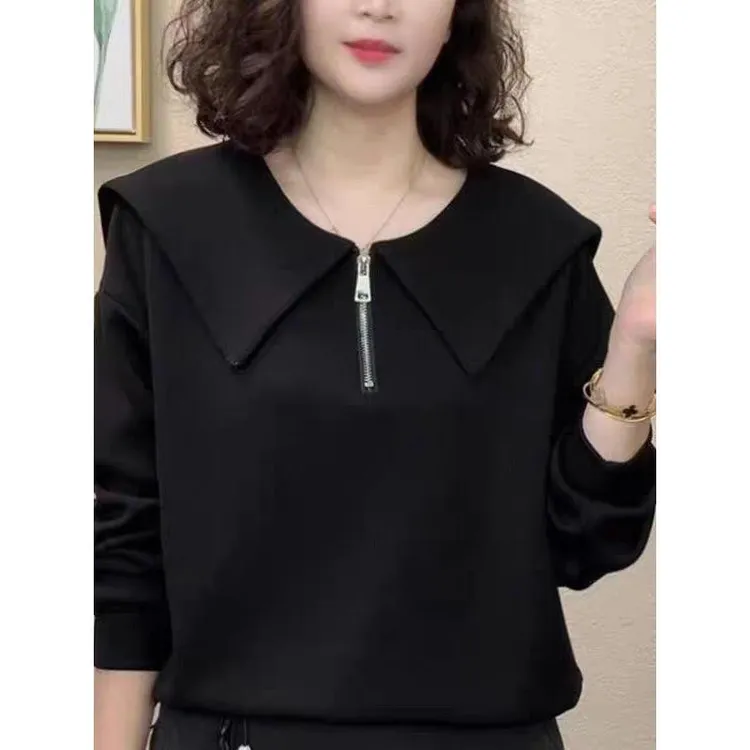 半拉链翻领卫衣2616