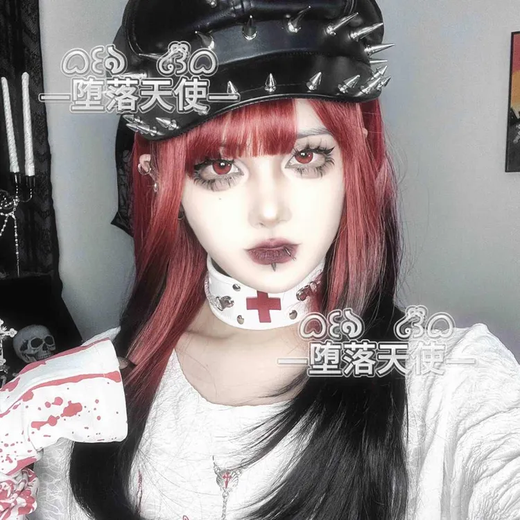 堕落天使｜医疗风水色系铆钉链条十字架项圈