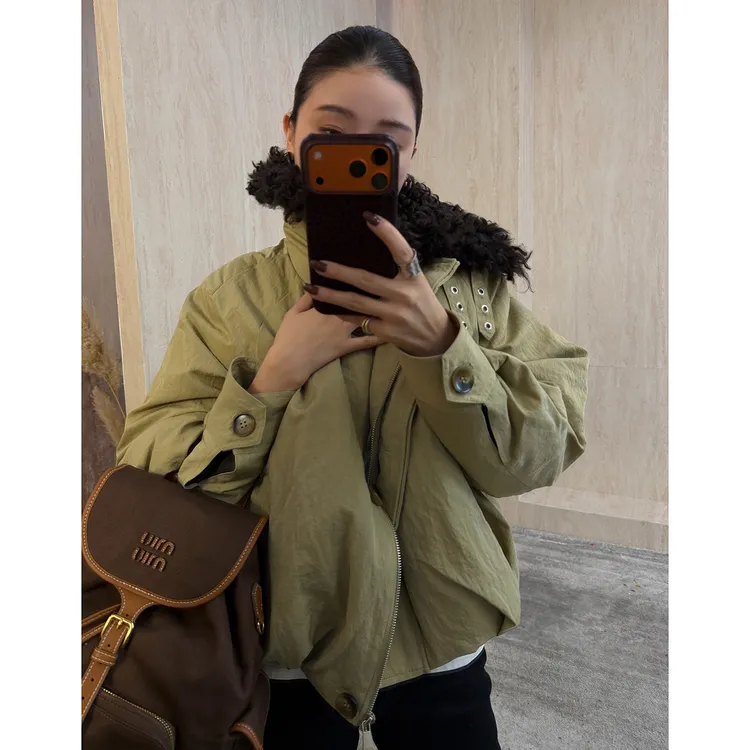 【CHUMINGMING】【暖卷】羊卷毛派克羽绒服MH2501