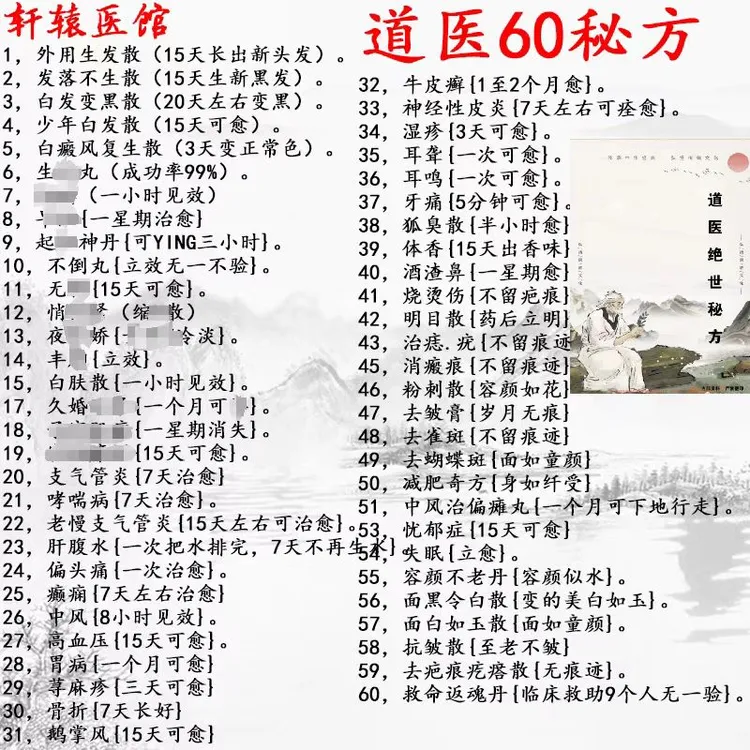 道医六十秘方 共60方中医电子资料