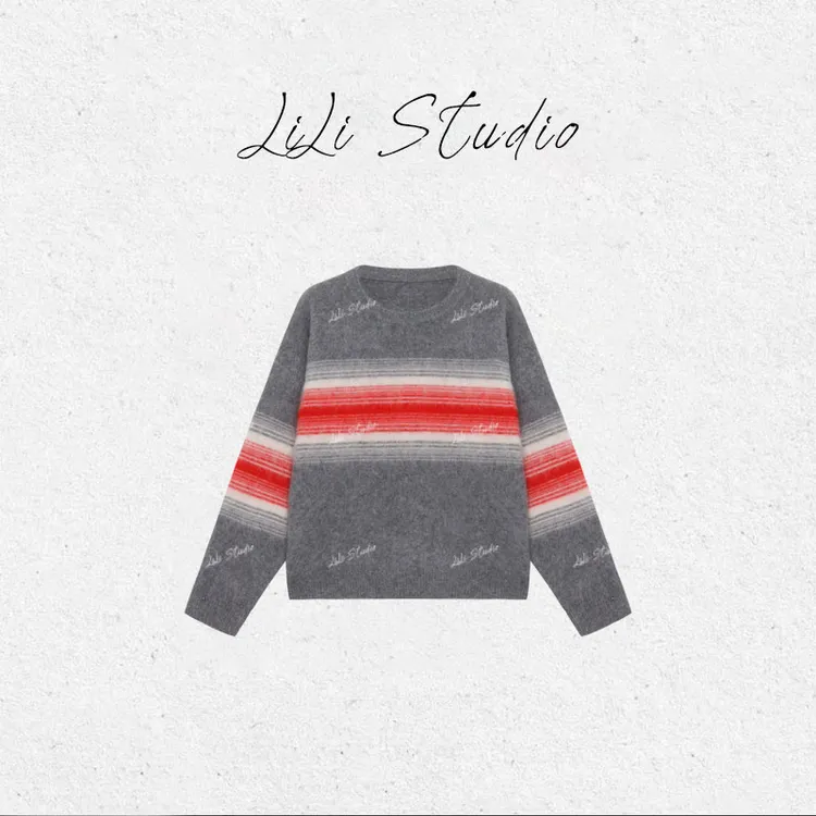 PCNY丨不理理「灰绒绯条」多色晕染慵懒风拉绒感满分绵羊毛针织衫