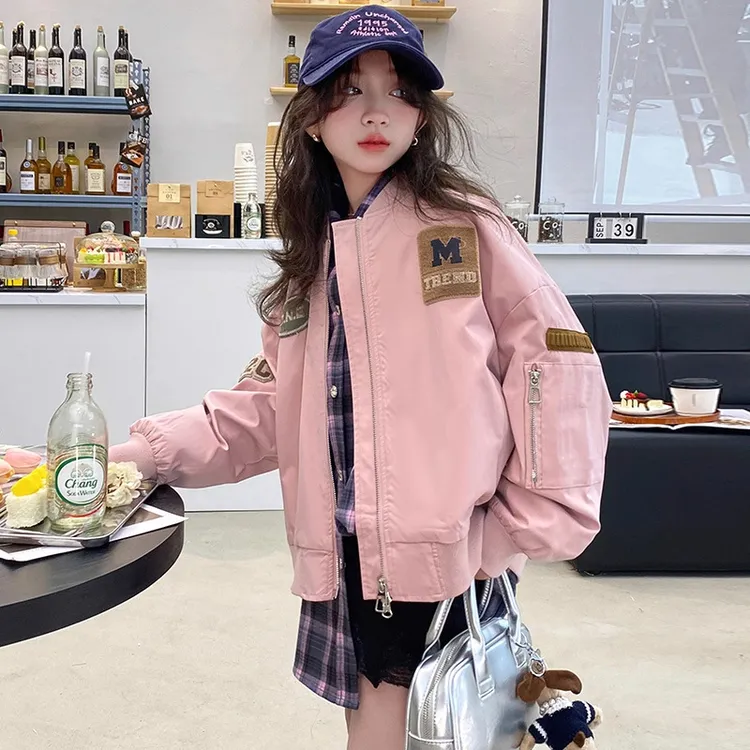 童泰女童春秋款外套2025新款洋气女大童秋装休闲夹克衫女孩运动棒