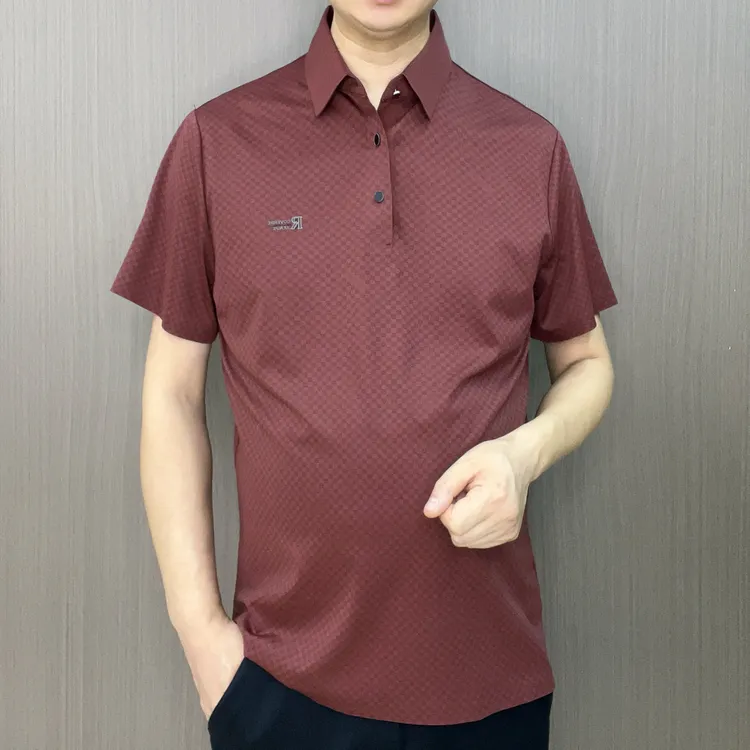 【航舟优选】2025夏季商务休闲短袖格子薄款纯色Polo衫百搭