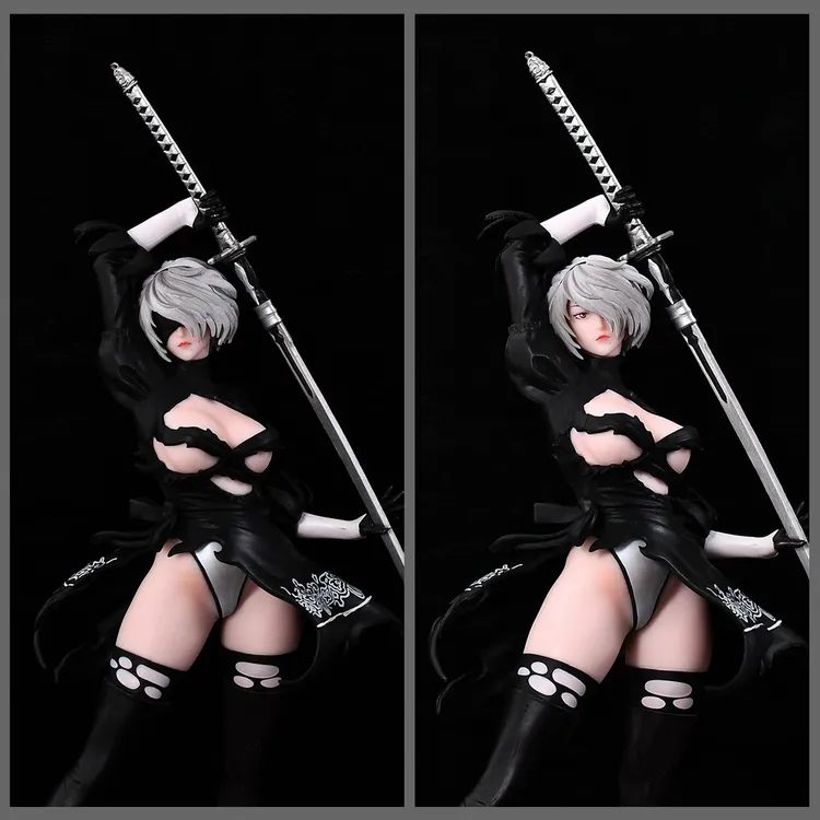 新款HUNTER机械纪元游戏女神双头雕天使尼尔2b模型摆件公仔手办