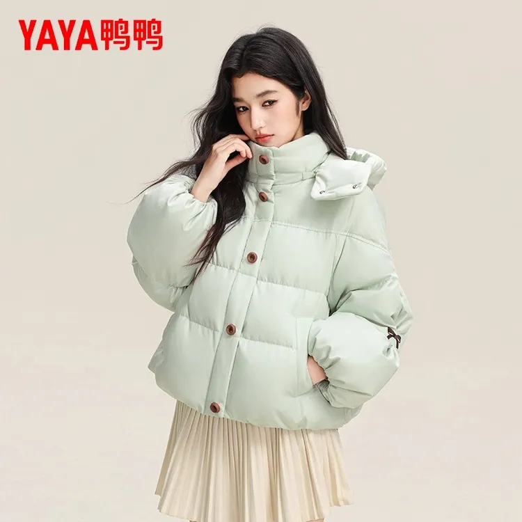 YAYA/鸭鸭品牌加厚羽绒服女2025冬季韩版时尚小个子连帽保暖外套