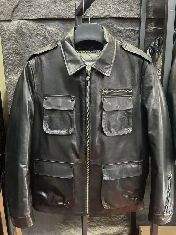 猎装M65翻领厚款内胆可拆卸款皮衣时尚牛皮油蜡皮夹克经典秋冬