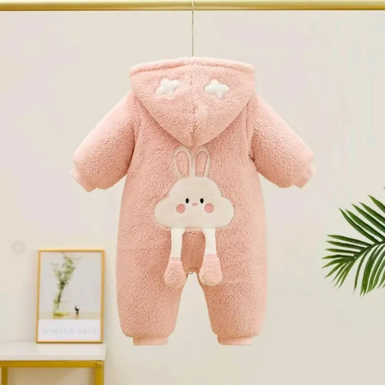 婴儿衣服冬季连体棉衣女宝男宝加厚哈衣爬服新生儿外出服冬季