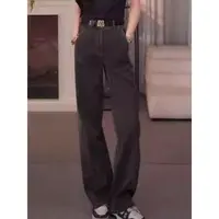 【商场同款】2025秋季新款气质复古高腰显瘦直筒牛仔裤女弯刀裤子女