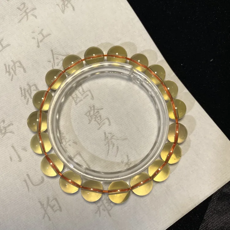 【巨伶石】天然黄水晶单圈手串
