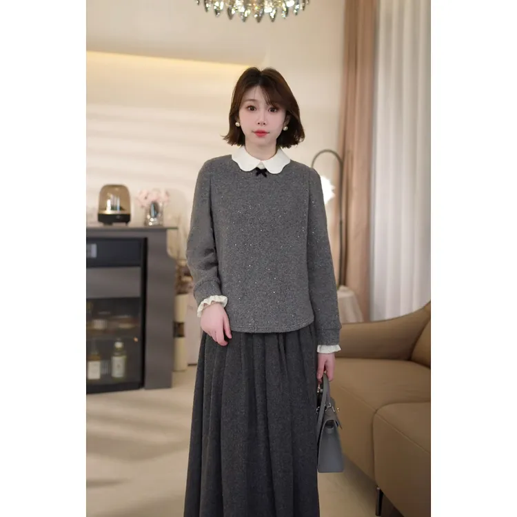 斯洋洋冬季柔软保暖气质减龄颗粒绒圈圈呢撒银上衣SY412A034SYY