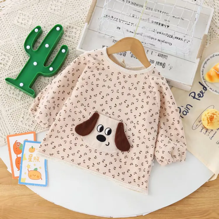 婴儿罩衣加绒保暖长袖宝宝罩褂围兜可爱洋气冬季罩衣03岁外穿护衣