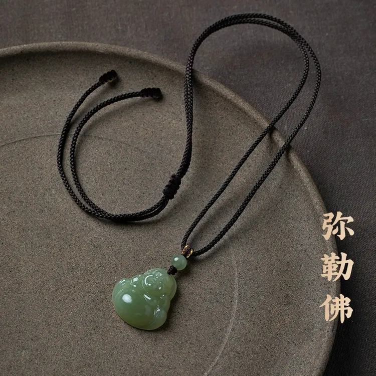 非金属仿水晶吊坠 弥勒佛吊坠女佛头项链小佛公笑脸佛挂件送女友