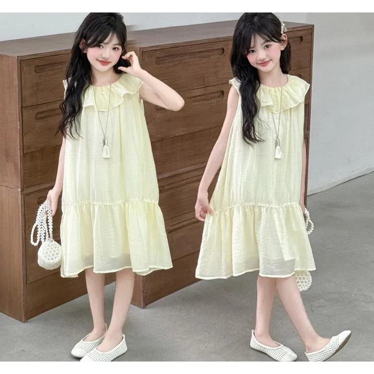 2025新款夏季出游甜美风韩系连衣裙女童裙子公主裙百搭休闲度假风