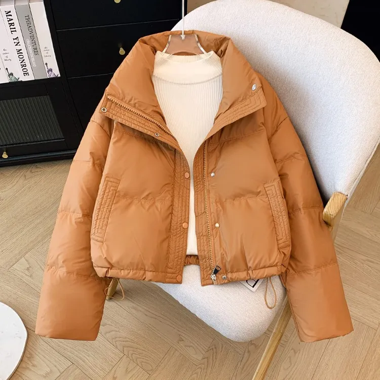 立领棉服女短款冬季2025年新款韩版宽松加厚小个子面包服外套