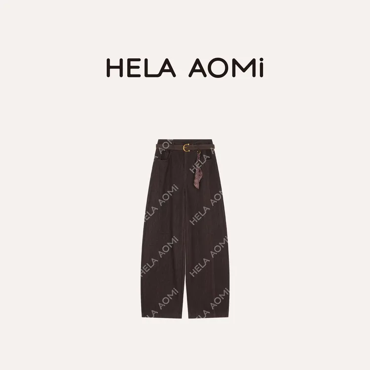 HELA AOMI “可可裤”绵羊毛醋酯宽松阔腿休闲裤CY5CC61440