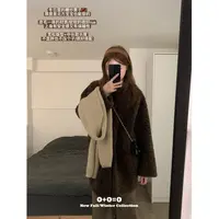 0+0=0【糖炒栗子】咖色外套冬保暖羔羔毛一体上衣-1706#