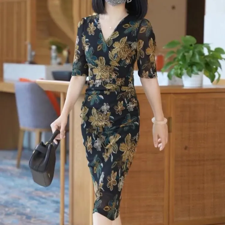 【新款上新】花色气质显瘦女人味连衣裙Q19969