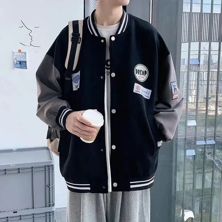 棒球服外套男装春秋新款潮流港风ins潮男生衣服搭配帅气夹克休闲