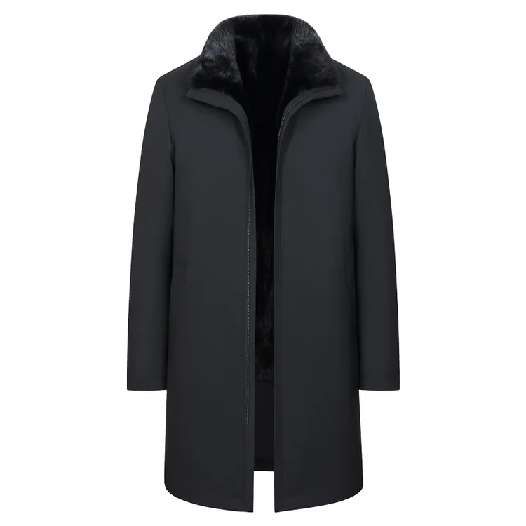 高级轻奢 水貂毛内胆 派克服男 内胆可拆卸 1.15米加长款大衣