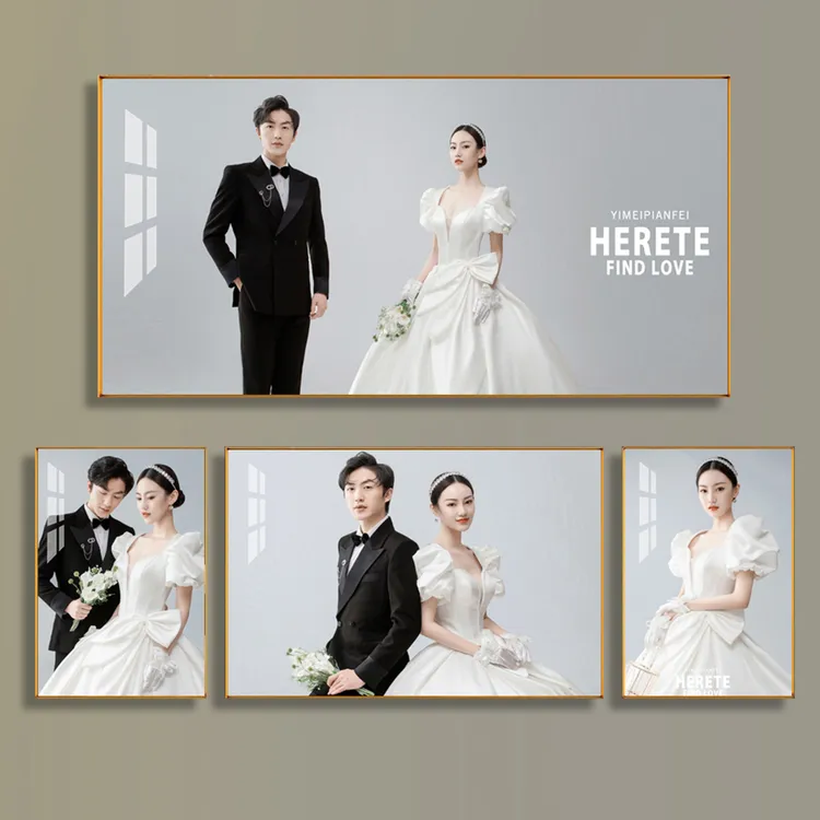 婚纱照放大挂墙洗照片水晶大尺寸相框卧室客厅组合照片婚纱照相框