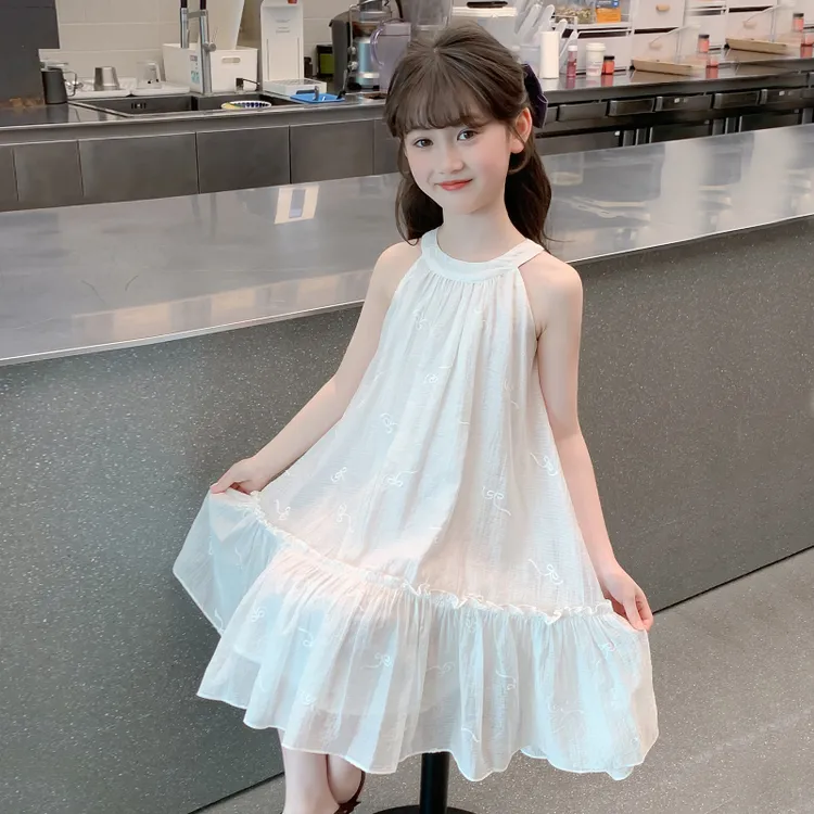 公主裙女童2025新夏装儿童洋气时髦薄款白色裙子女孩夏季连衣裙
