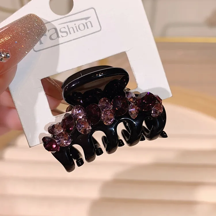 约4公分抓夹 轻奢网红镶钻半扎发夹女百搭刘海侧边夹新款发抓头饰