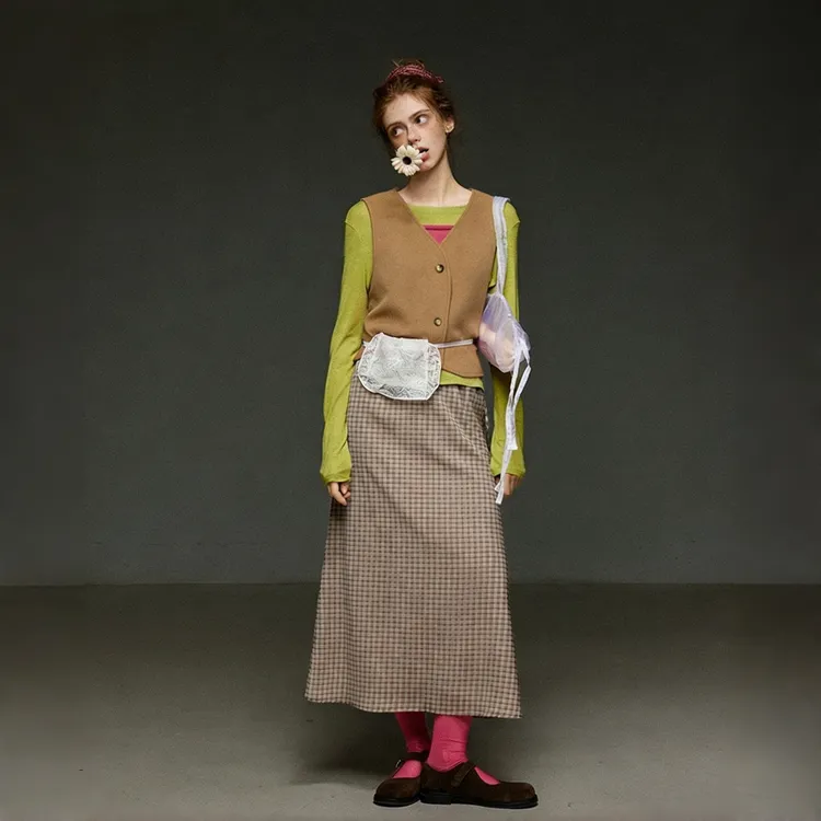 3195嗨皮～嗨皮～复古时尚百搭 小羊毛双面马甲