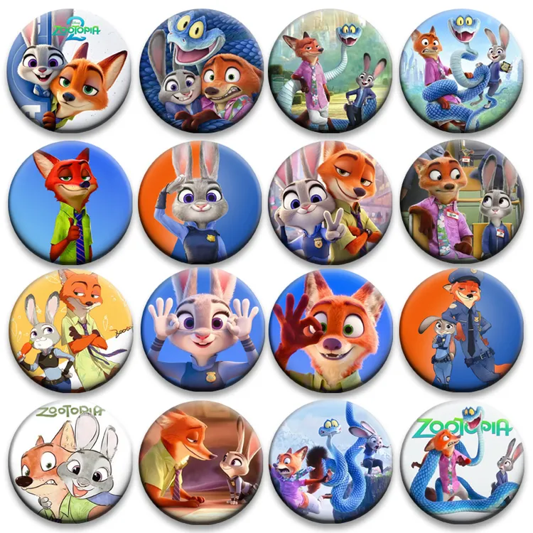 疯狂动物城2系列朱迪尼克动物总动员动漫徽章吧唧58mm胸章学生