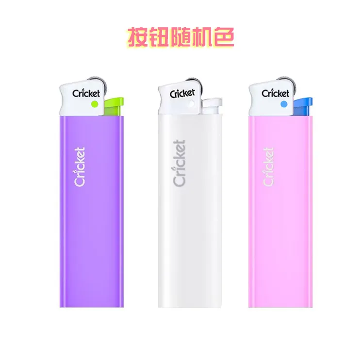 Cricket草蜢打火机黑白色一次性滑轮砂轮打火机超薄高颜值欧若风