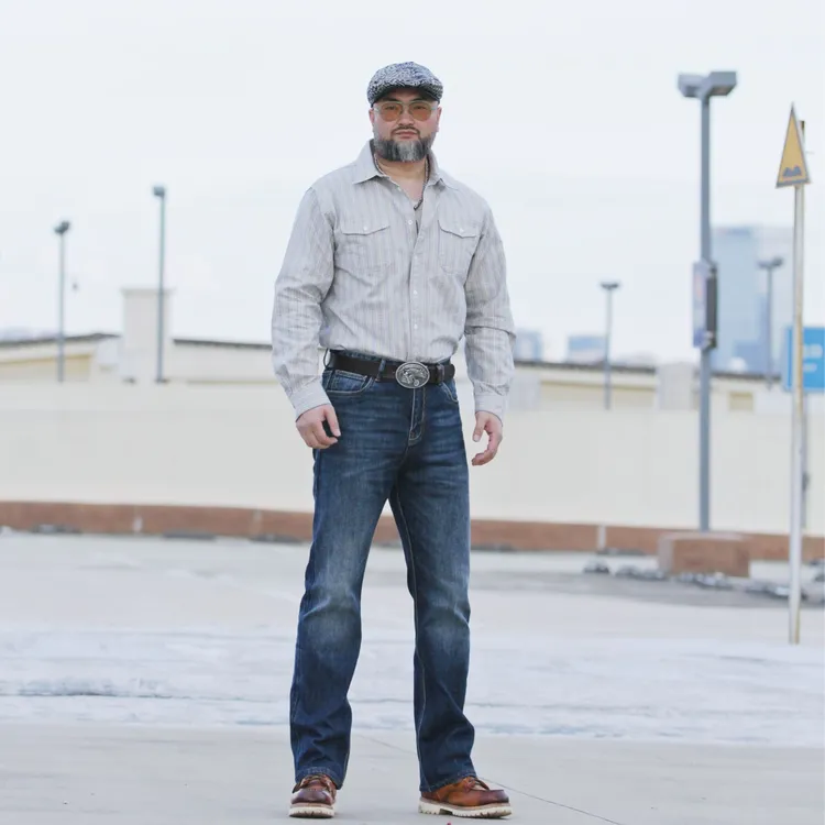 2025周年纪念冬款炫青蓝8017直筒百搭珠边赤耳单宁合体版牛仔男裤