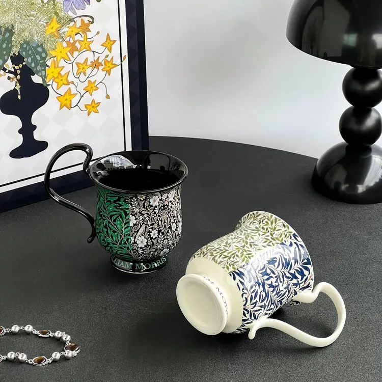 高把杯亮黑青蓝森林时尚简约马克杯水杯咖啡杯家用精致高颜值杯子
