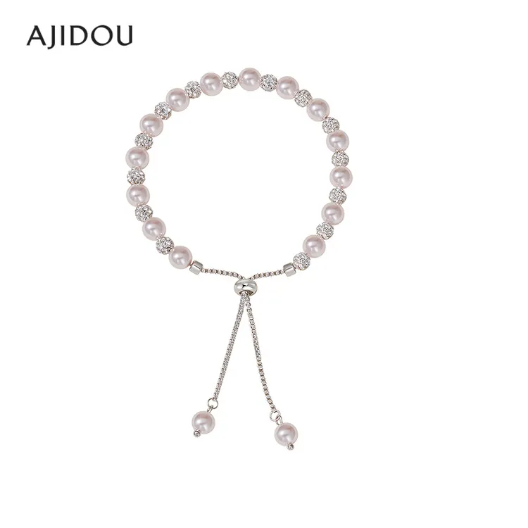 AJIDOU阿吉豆仿珍珠温婉抽拉式气质手链