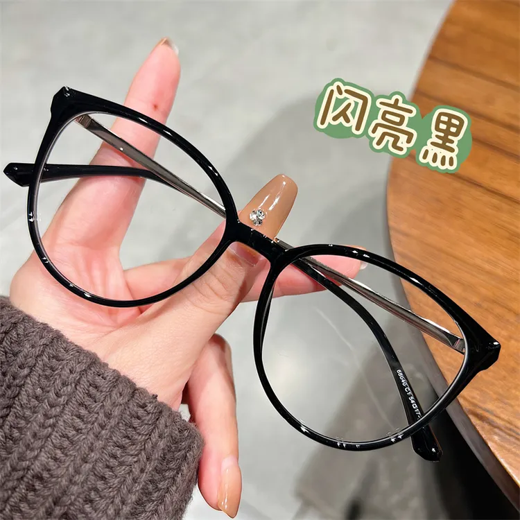 复古超轻豹纹猫眼眼镜框女中老年老花镜方圆脸椭圆亮黑老花眼睛架