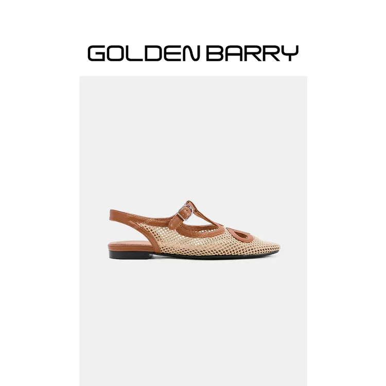 GOLDENBARRY夏季休闲镂空玛丽珍平底凉鞋GB060728005