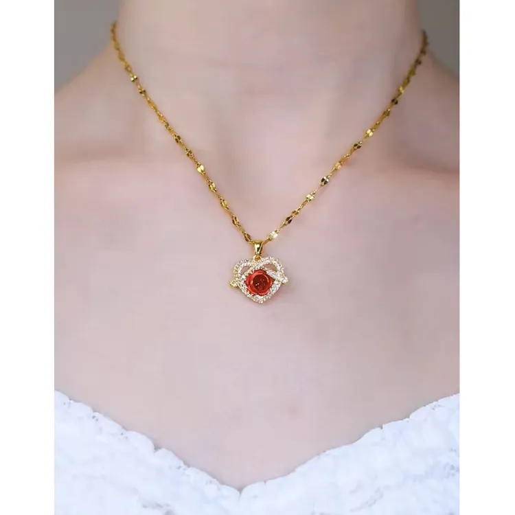 铜合金项链 新款轻奢【心心相印】精致时尚百搭项链0414