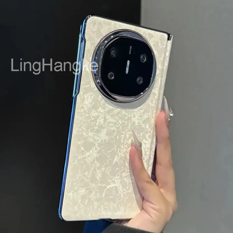 适用华为matex6手机壳ins风高端丝绒贝壳纹皮质折叠屏防摔保护套
